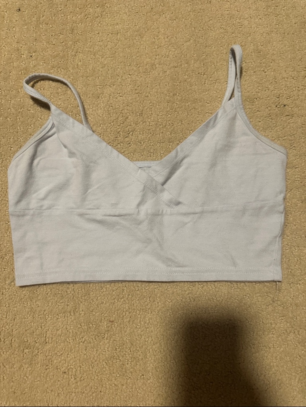 PacSun Simple Seamless Light Blue Bralette/ Crop Top - V Neck Spaghetti Straps